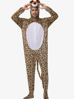Onesie Kigurumi Pajamas Animal Adult's Leopard Polyester Jumpsuit Kigurumi Costumes