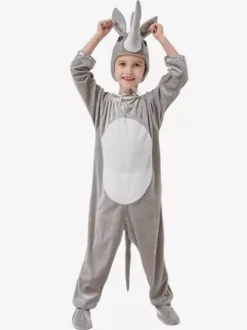 Onesie Kigurumi Pajamas Halloween Animal Kid's Polyester Hat Jumpsuit