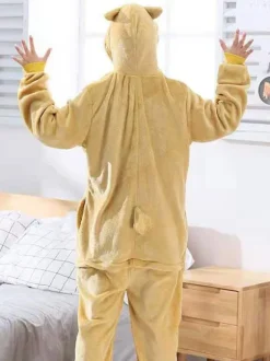 Onesie Pajamas Kigurumi For Kids Polyester Yellow Shiba Dogs Doge Pajamas Costume
