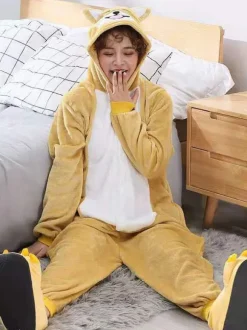 Onesie Pajamas Kigurumi For Kids Polyester Yellow Shiba Dogs Doge Pajamas Costume