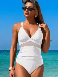 Open Back Simple One-piece Swimsuit For Summer Beach 2026