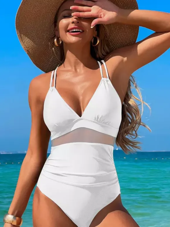 Open Back Simple One-piece Swimsuit For Summer Beach 2026