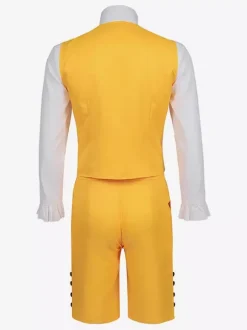 Orange Vintage Set Western Long Sleeves Polyester Polyester Fiber Waistcoat Retro Costumes For Man