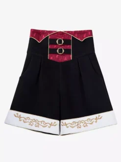 Ouji Lolita Black Long Sleeves Black And Red Prince Pants Shirt Overcoat Outfits