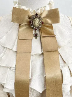 Ouji Prince Lolita White Top Dress Set Ruffles Lace Long Sleeves Lolita Set