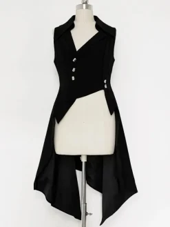 Ouji Style Black Polyester Overcoat Coat Lolita Outwears
