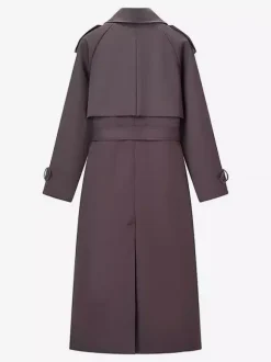 Oversized Trench Coat For Women - Chocolate Brown Chic Double Breasted Maxi Windbreaker - Spring Evening Out 2026