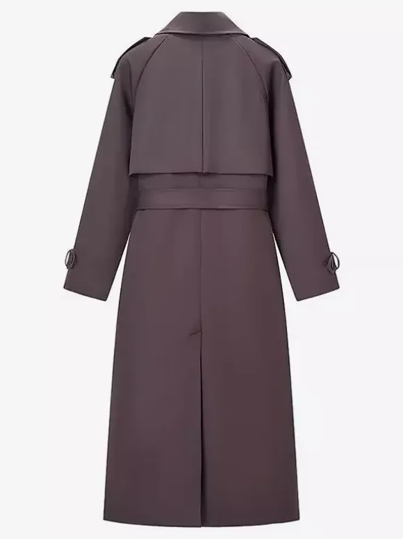 Oversized Trench Coat For Women - Chocolate Brown Chic Double Breasted Maxi Windbreaker - Spring Evening Out 2026