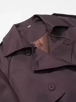 Oversized Trench Coat For Women - Chocolate Brown Chic Double Breasted Maxi Windbreaker - Spring Evening Out 2026
