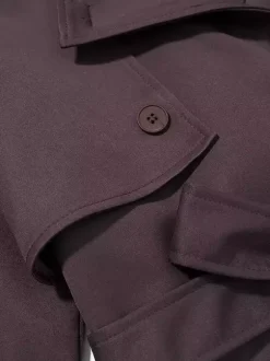 Oversized Trench Coat For Women - Chocolate Brown Chic Double Breasted Maxi Windbreaker - Spring Evening Out 2026