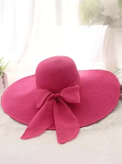 Oversized Brim Summer Straw Hat Sun Protection Foldable Beach Sun Hat For Women 2026