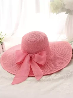 Oversized Brim Summer Straw Hat Sun Protection Foldable Beach Sun Hat For Women 2026