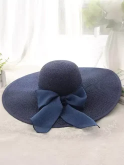 Oversized Brim Summer Straw Hat Sun Protection Foldable Beach Sun Hat For Women 2026