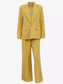 Oversized Suit And Wide-leg Pants 2 Piece Co-ord Set In Yellow For Autumn 2026