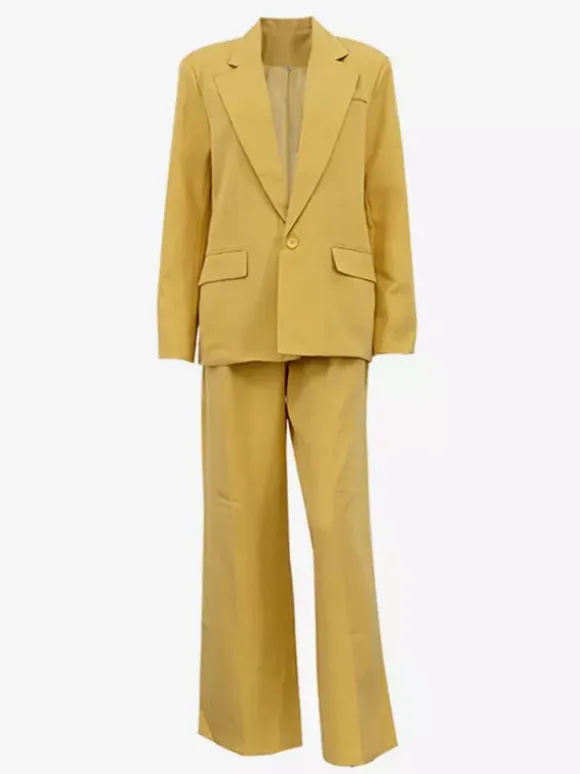 Oversized Suit And Wide-leg Pants 2 Piece Co-ord Set In Yellow For Autumn 2026