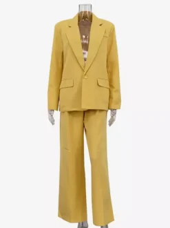 Oversized Suit And Wide-leg Pants 2 Piece Co-ord Set In Yellow For Autumn 2026