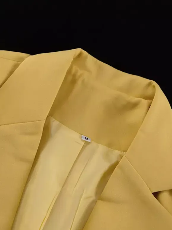 Oversized Suit And Wide-leg Pants 2 Piece Co-ord Set In Yellow For Autumn 2026