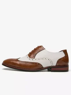 Oxfords Shoes For Men Modern Round Toe Strap Adjustable Wingtips Shoes Brogues Shoes