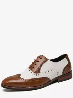 Oxfords Shoes For Men Modern Round Toe Strap Adjustable Wingtips Shoes Brogues Shoes