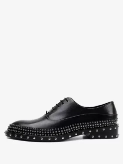 Oxford Shoes Men Luxury High Quality Full Cowhide Handmade Rivets Gentleman Geniune Leather Black Business Dress Wedding