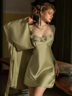 Pajama Sets Sage Rave Club Backless Polyester Lingerie