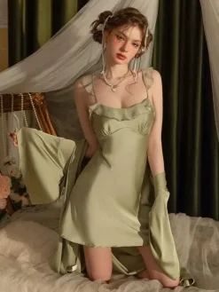 Pajama Sets Sage Rave Club Backless Polyester Lingerie