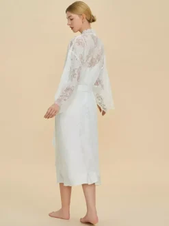 Pajamas Sleepwear Robes White Lace Indoor Lingerie