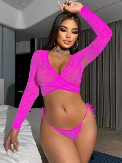 Pajama Sets Black Cut Out Daily Casual Lingerie