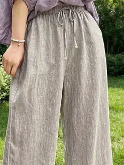Pants Black Polyester Trousers