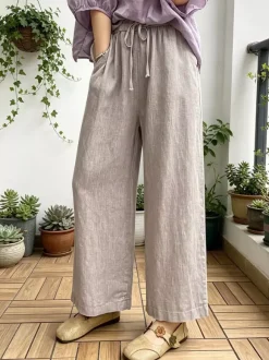 Pants Black Polyester Trousers