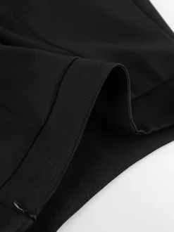 Pants Black Raised Waist Trousers