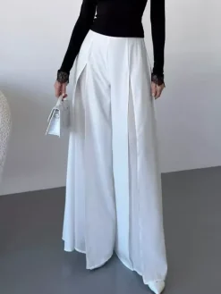 Pants Black Raised Waist Trousers