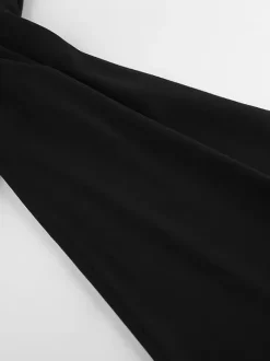 Pants Black Raised Waist Trousers