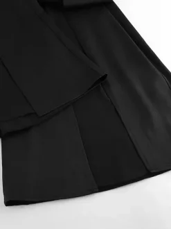Pants Black Raised Waist Trousers