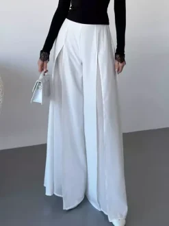 Pants Black Raised Waist Trousers