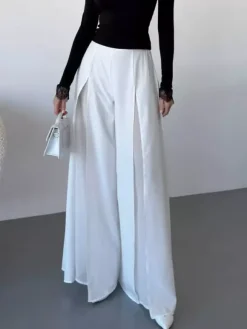 Pants Black Raised Waist Trousers