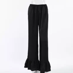 Pants Black Raised Waist Trousers