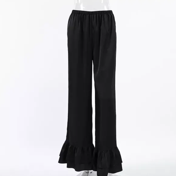 Pants Black Raised Waist Trousers