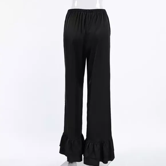 Pants Black Raised Waist Trousers
