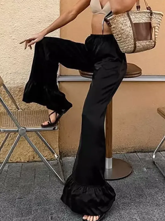Pants Black Raised Waist Trousers
