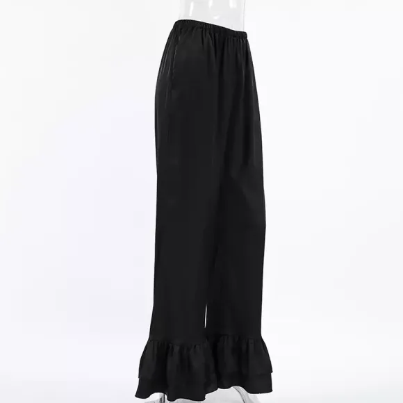 Pants Black Raised Waist Trousers