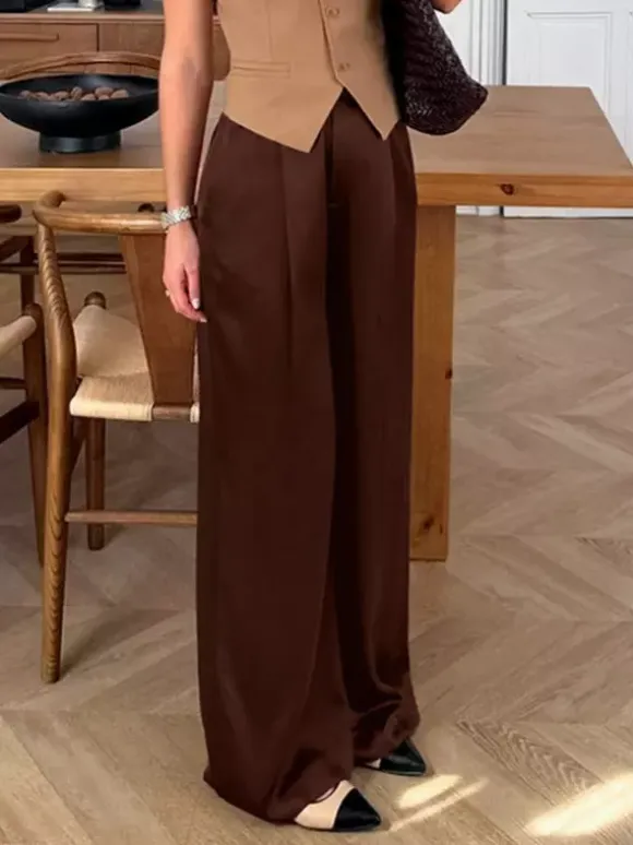 Pants Brown Raised Waist Trousers