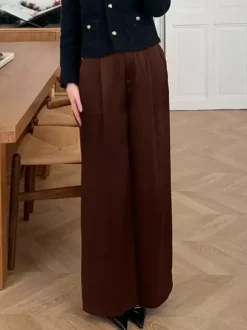 Pants Brown Raised Waist Trousers