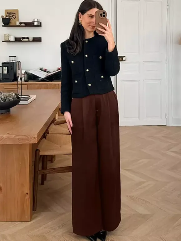 Pants Brown Raised Waist Trousers