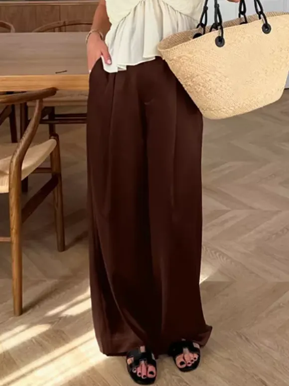 Pants Brown Raised Waist Trousers