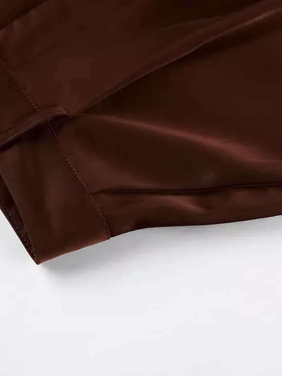 Pants Brown Raised Waist Trousers