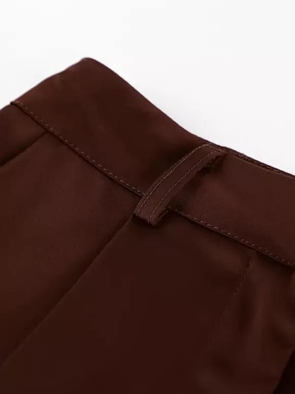 Pants Brown Raised Waist Trousers
