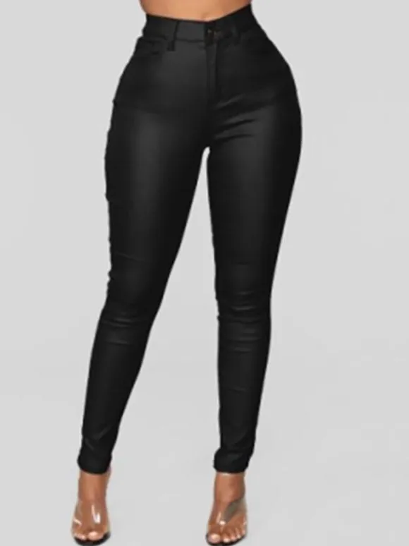 Pants Burgundy PU Leather Trousers
