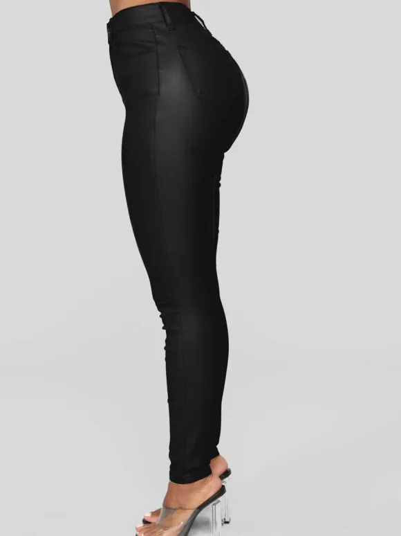 Pants Burgundy PU Leather Trousers