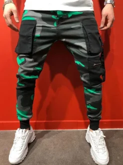 Pants For Men Casual Camouflage Yellow Men's Pants
